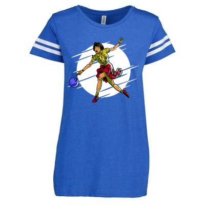 Pinup Girl Bowling Enza Ladies Jersey Football T-Shirt