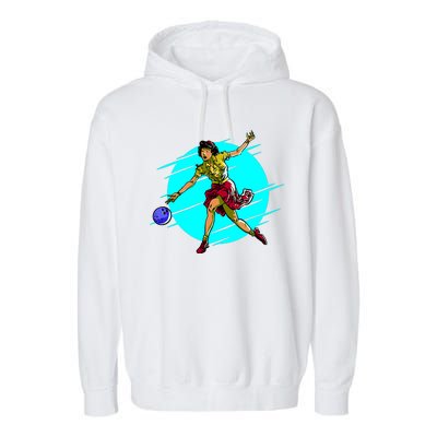 Pinup Girl Bowling Garment-Dyed Fleece Hoodie