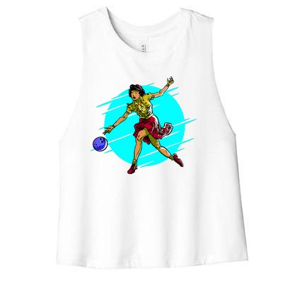 Pinup Girl Bowling Women's Racerback Cropped Tank