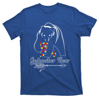 Proud Godmother Bear Autism Awareness Month Autistic Support Gift T-Shirt