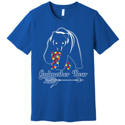 Proud Godmother Bear Autism Awareness Month Autistic Support Gift Premium T-Shirt