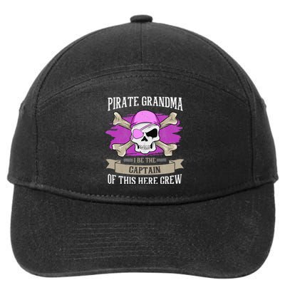 Pirate Grandma Caribbean Captain Grandmother Pirate 7-Panel Snapback Hat