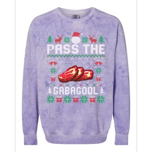 Pass Gabagool Christmas Ugly Funny Holidays Party Gift Colorblast Crewneck Sweatshirt