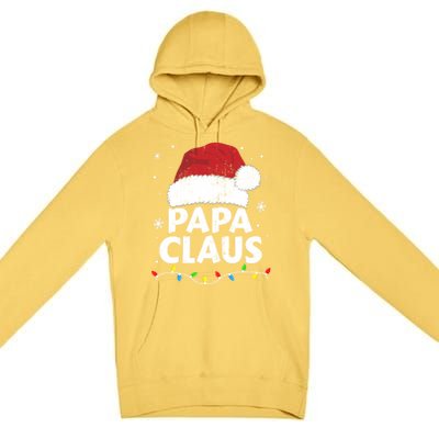 Papa Grandpa Claus Christmas Lights Matching Family Pajama Gift Premium Pullover Hoodie