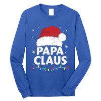 Papa Grandpa Claus Christmas Lights Matching Family Pajama Gift Long Sleeve Shirt