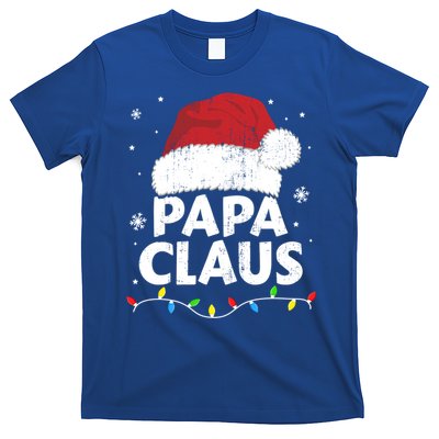 Papa Grandpa Claus Christmas Lights Matching Family Pajama Gift T-Shirt