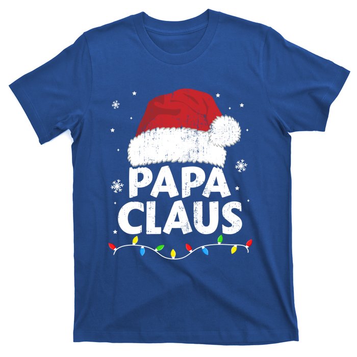 Papa Grandpa Claus Christmas Lights Matching Family Pajama Gift T-Shirt