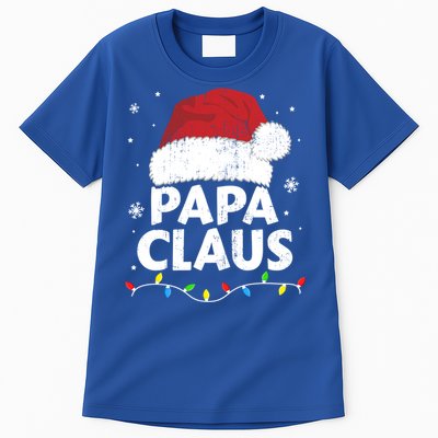 Papa Grandpa Claus Christmas Lights Matching Family Pajama Gift Tall T-Shirt