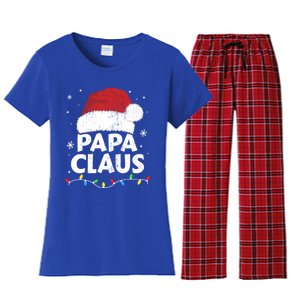 Papa Grandpa Claus Christmas Lights Matching Family Pajama Gift Women's Flannel Pajama Set