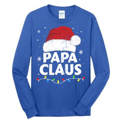 Papa Grandpa Claus Christmas Lights Matching Family Pajama Gift Tall Long Sleeve T-Shirt