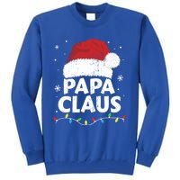 Papa Grandpa Claus Christmas Lights Matching Family Pajama Gift Tall Sweatshirt