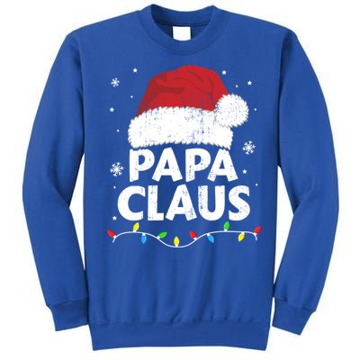 Papa Grandpa Claus Christmas Lights Matching Family Pajama Gift Tall Sweatshirt