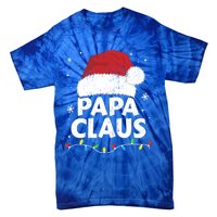 Papa Grandpa Claus Christmas Lights Matching Family Pajama Gift Tie-Dye T-Shirt