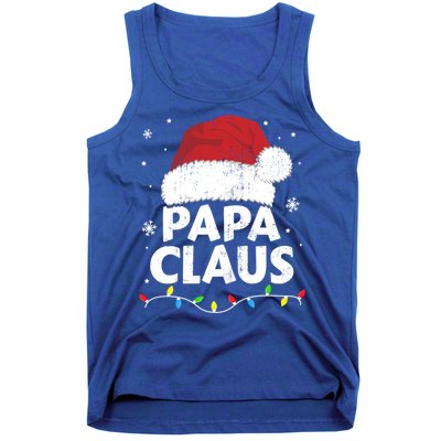 Papa Grandpa Claus Christmas Lights Matching Family Pajama Gift Tank Top