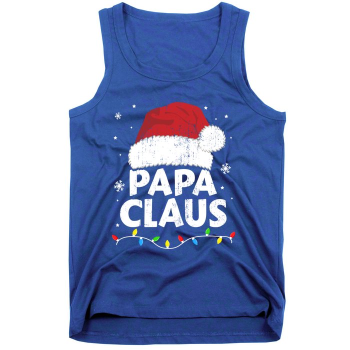 Papa Grandpa Claus Christmas Lights Matching Family Pajama Gift Tank Top