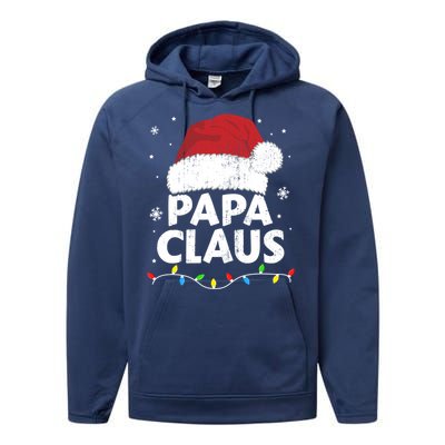 Papa Grandpa Claus Christmas Lights Matching Family Pajama Gift Performance Fleece Hoodie