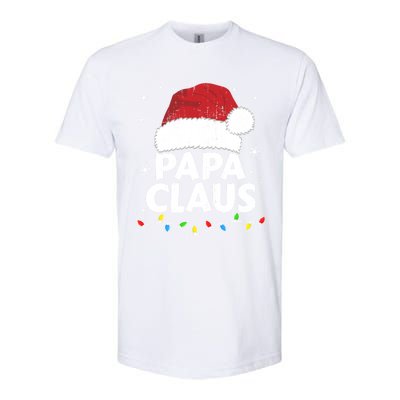 Papa Grandpa Claus Christmas Lights Matching Family Pajama Gift Softstyle CVC T-Shirt