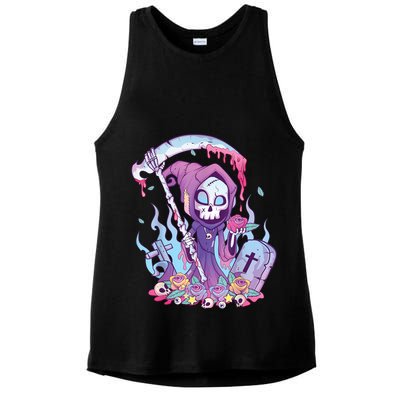 Pastel Goth Creepy Death Grim Reaper Kawaii Occult Menhera Ladies PosiCharge Tri-Blend Wicking Tank