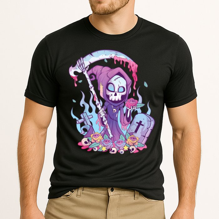 Pastel Goth Creepy Death Grim Reaper Kawaii Occult Menhera Cooling Performance Crew T-Shirt