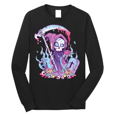 Pastel Goth Creepy Death Grim Reaper Kawaii Occult Menhera Long Sleeve Shirt