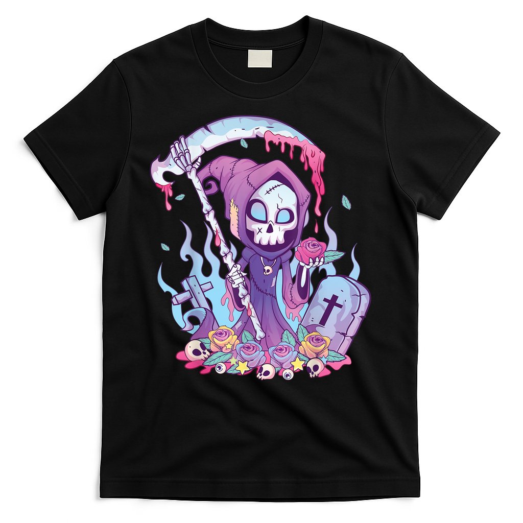 Pastel Goth Creepy Death Grim Reaper Kawaii Occult Menhera T-Shirt
