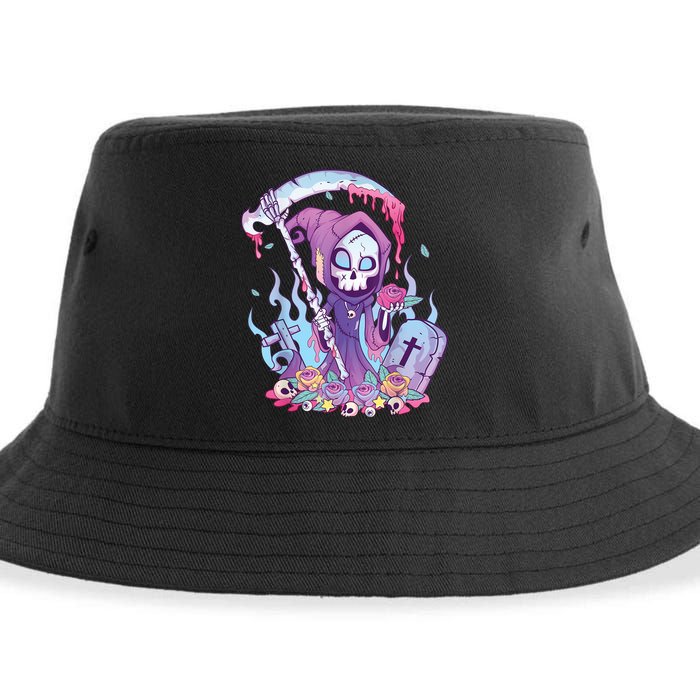 Pastel Goth Creepy Death Grim Reaper Kawaii Occult Menhera Sustainable Bucket Hat