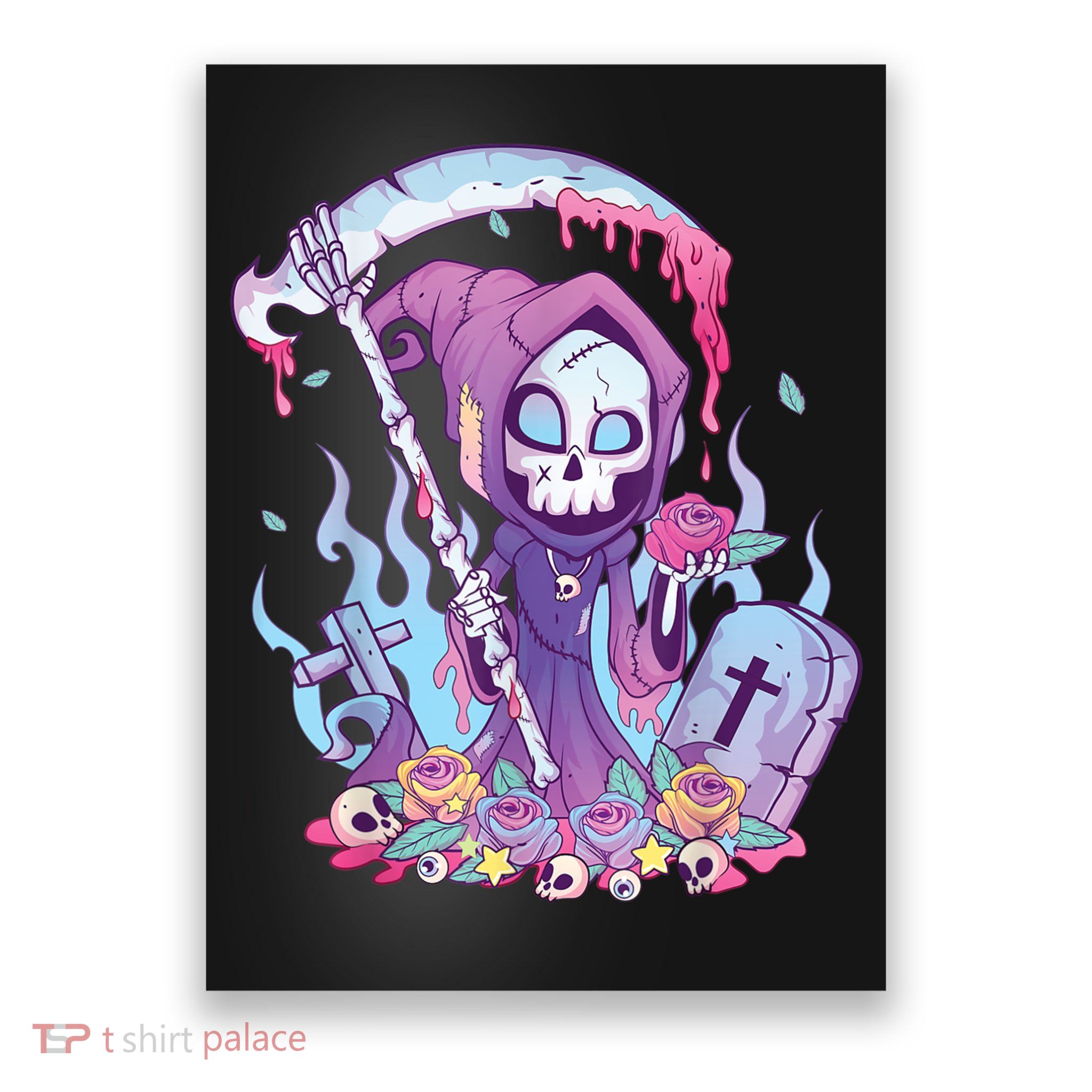 Pastel Goth Creepy Death Grim Reaper Kawaii Occult Menhera Poster