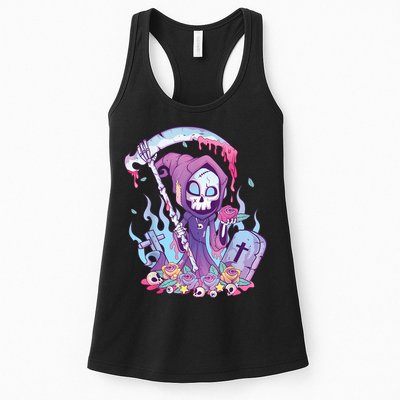 Pastel Goth Creepy Death Grim Reaper Kawaii Occult Menhera Womens Tank Top