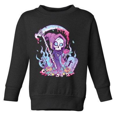 Pastel Goth Creepy Death Grim Reaper Kawaii Occult Menhera Toddler Sweatshirt
