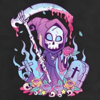 Pastel Goth Creepy Death Grim Reaper Kawaii Occult Menhera Golf Towel
