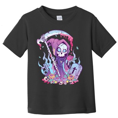Pastel Goth Creepy Death Grim Reaper Kawaii Occult Menhera Toddler T-Shirt