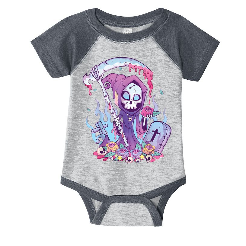 Pastel Goth Creepy Death Grim Reaper Kawaii Occult Menhera Infant Baby Jersey Bodysuit