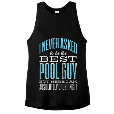 Pool Guy Cleaner Pool Service Ladies PosiCharge Tri-Blend Wicking Tank