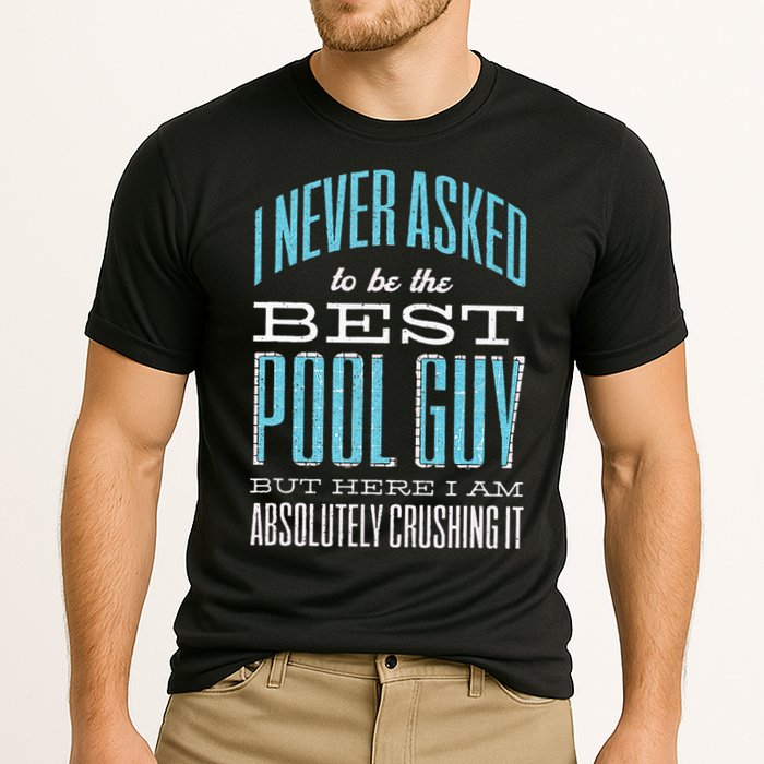 Pool Guy Cleaner Pool Service Cooling Performance Crew T-Shirt