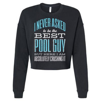 Pool Guy Cleaner Pool Service Cropped Pullover Crew