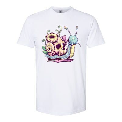 Pastel Goth Cute Creepy Snail Skull Kawaii Menhera Emo Egirl Softstyle® CVC T-Shirt