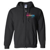 Piano Girl Colorful Keyboard Graphic Musical Notes Cute Full Zip Hoodie