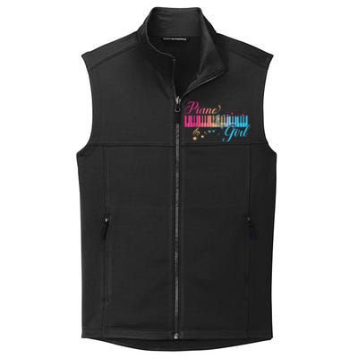 Piano Girl Colorful Keyboard Graphic Musical Notes Cute Collective Smooth Fleece Vest