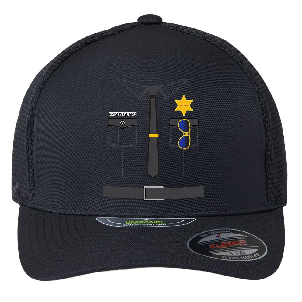 Prison Guard Correctional Officer Easy Halloween Costume Fun Flexfit Unipanel Trucker Cap
