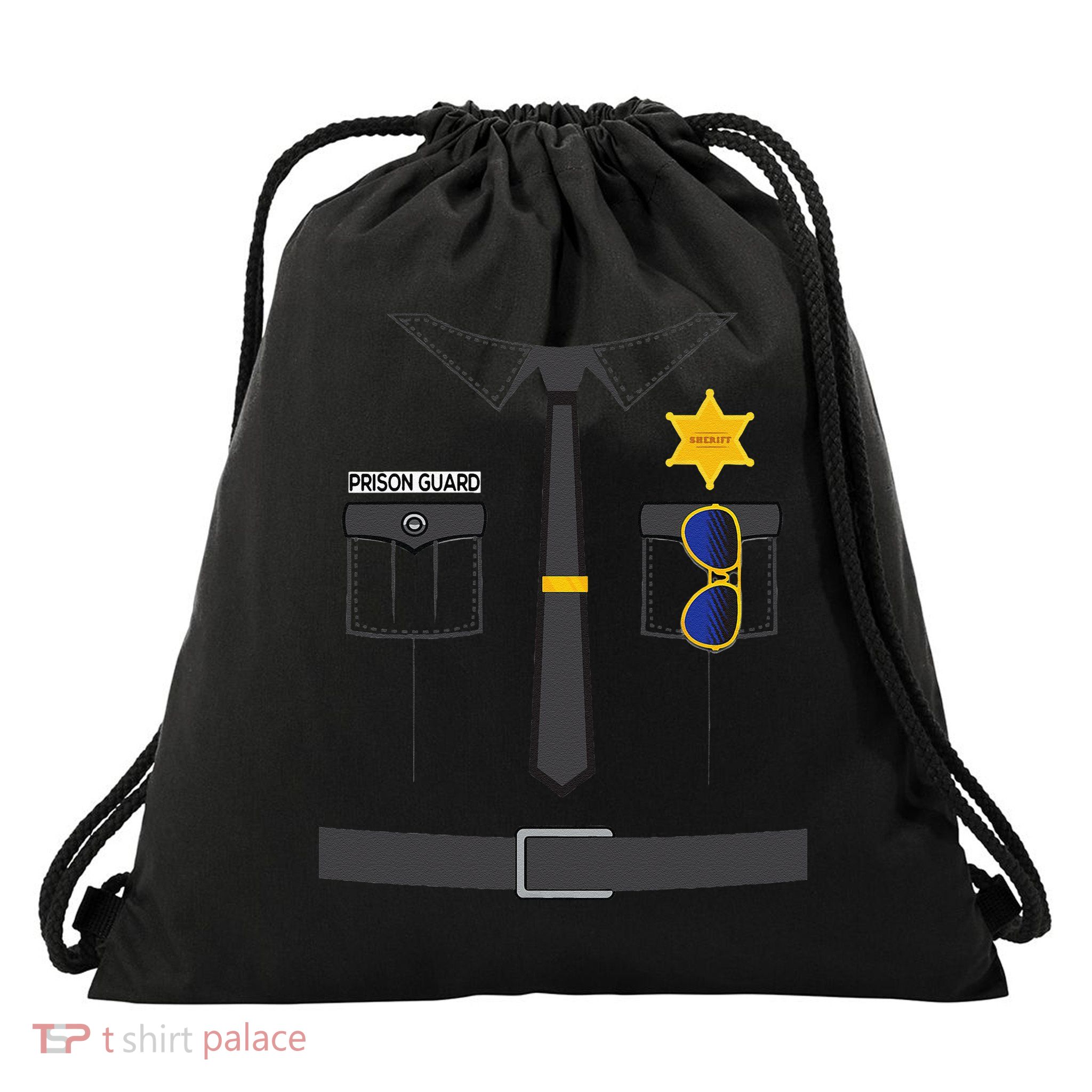 Prison Guard Correctional Officer Easy Halloween Costume Fun Drawstring Bag
