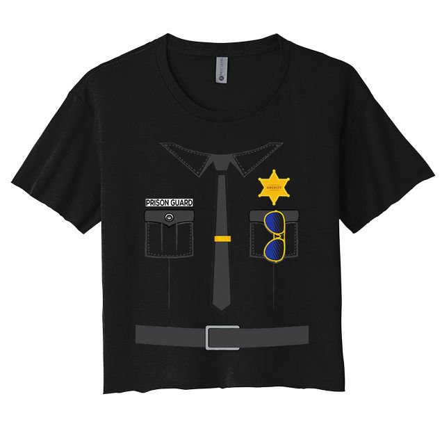 Prison Guard Correctional Officer Easy Halloween Costume Fun Crop Top