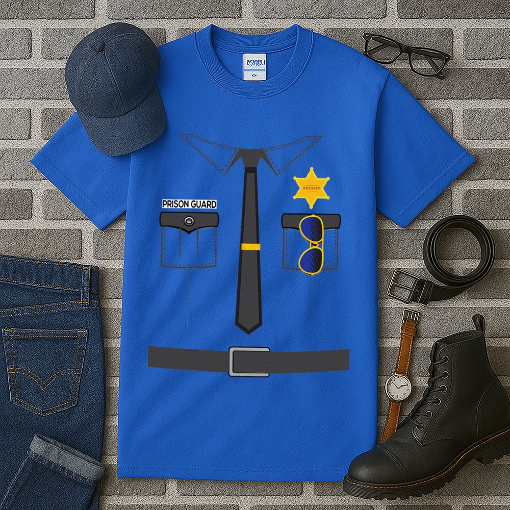 Prison Guard Correctional Officer Easy Halloween Costume Fun Tall T-Shirt