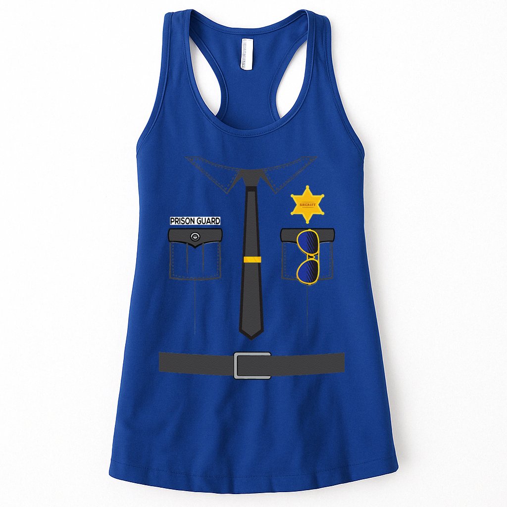 Prison Guard Correctional Officer Easy Halloween Costume Fun Womens Tank Top