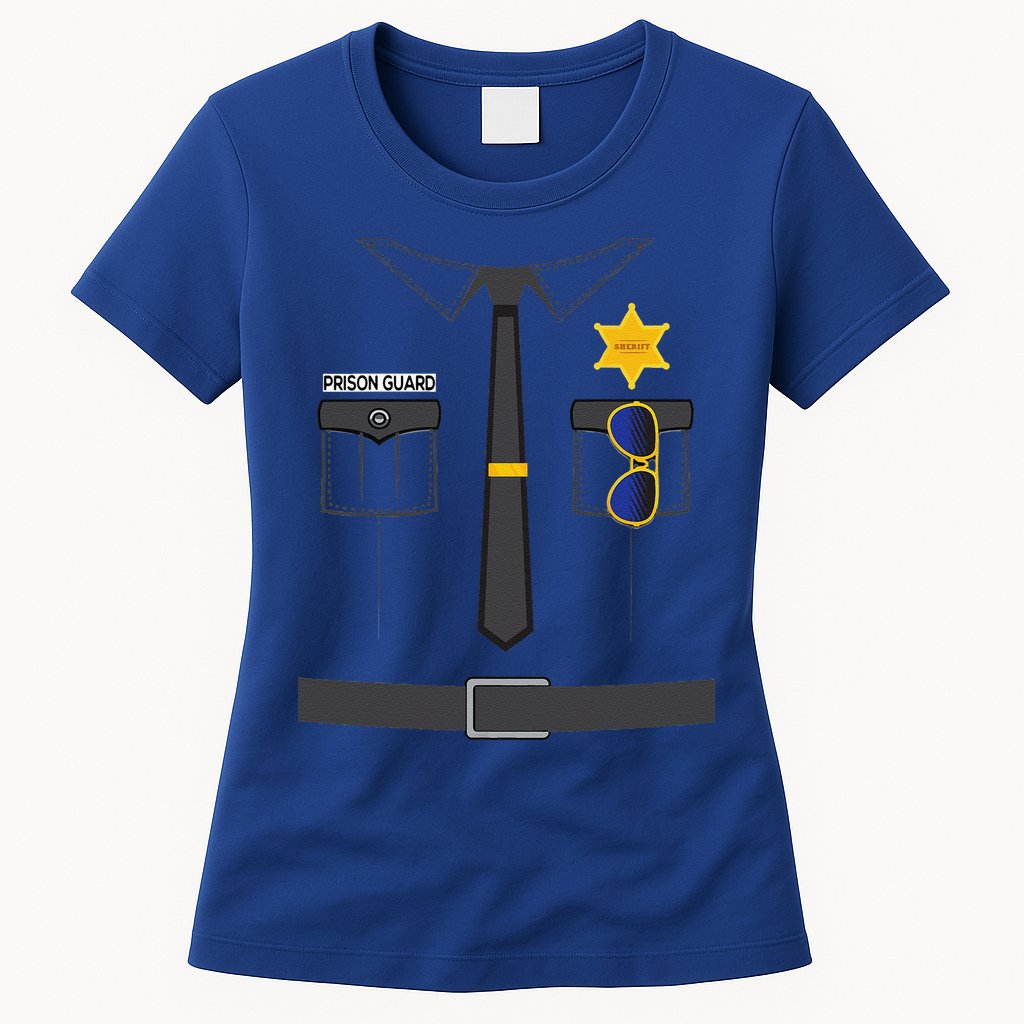 Prison Guard Correctional Officer Easy Halloween Costume Fun Womens T-Shirt