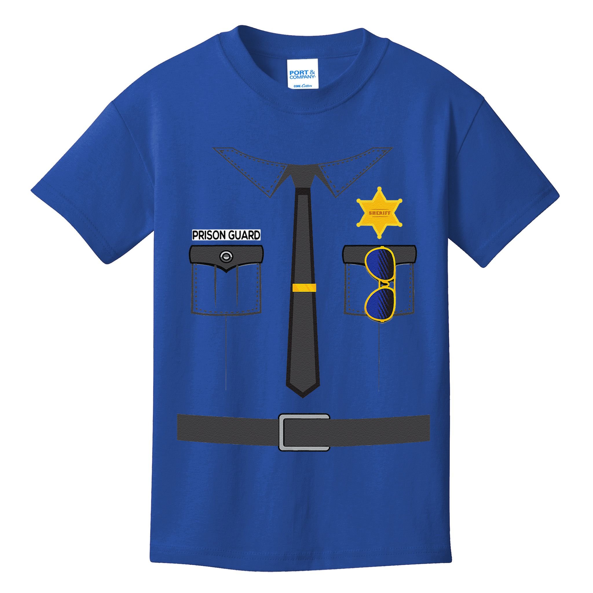 Prison Guard Correctional Officer Easy Halloween Costume Fun Kids T-Shirt