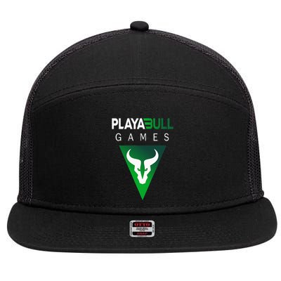 Playabull Games Crypto Playable Games 3ull Playa3ull Games 7 Panel Mesh Trucker Snapback Hat
