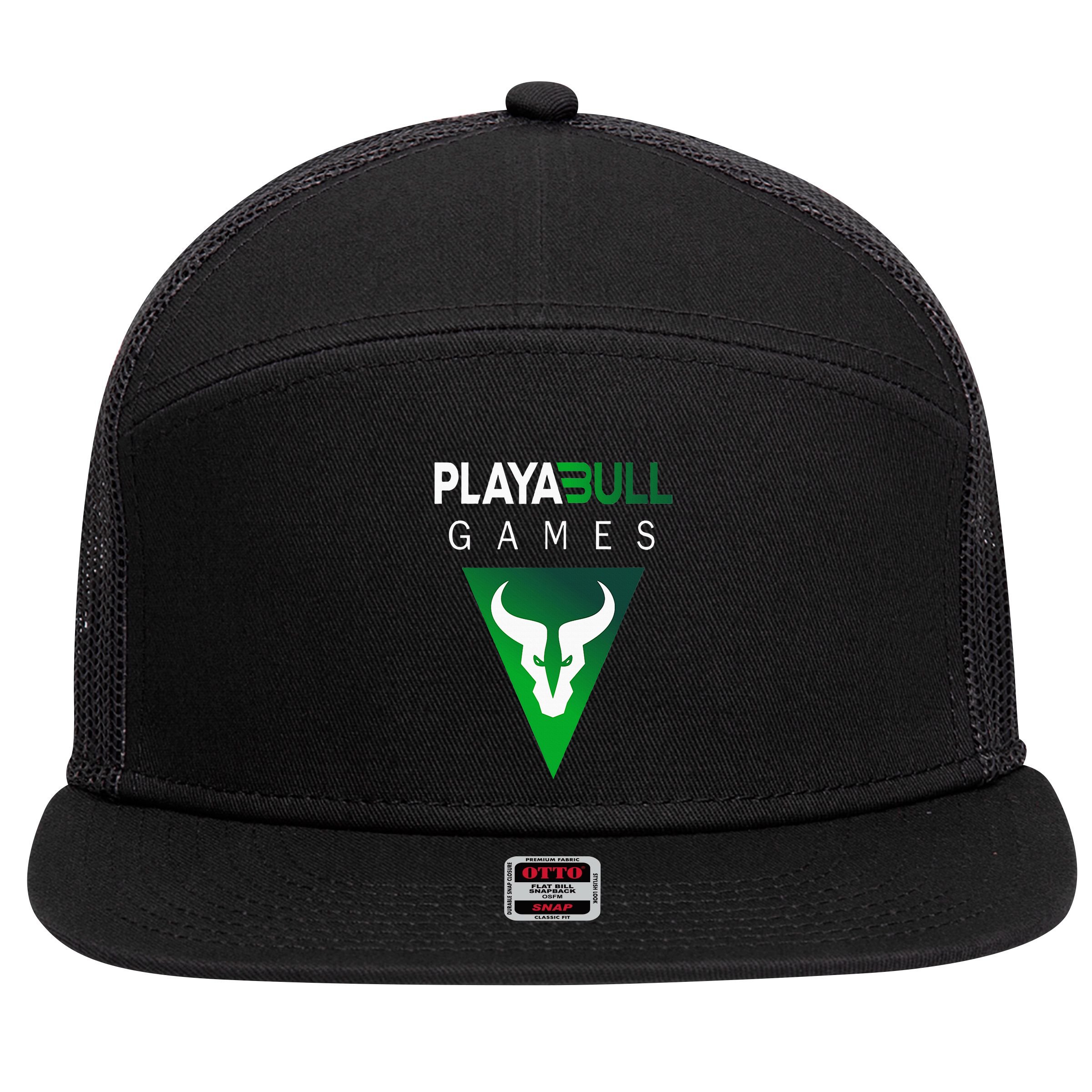 Playabull Games Crypto Playable Games 3ull Playa3ull Games 7 Panel Mesh Trucker Snapback Hat