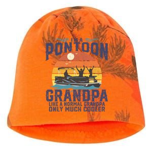 Pontoon Grandpa Captain Retro Funny Boating Fathers Day Gift Kati - Camo Knit Beanie