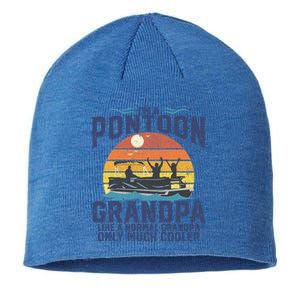 Pontoon Grandpa Captain Retro Funny Boating Fathers Day Gift Sustainable Beanie