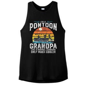 Pontoon Grandpa Captain Retro Funny Boating Fathers Day Gift Ladies PosiCharge Tri-Blend Wicking Tank